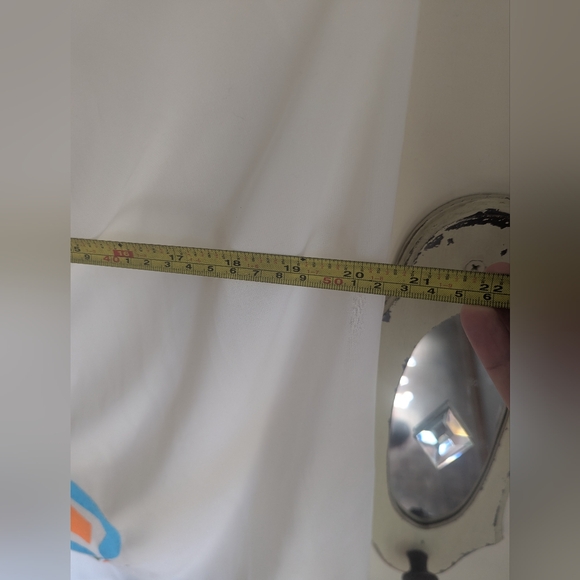 Gretchen Scott Sz XL Embroidered Tunic Dress White Blue Polyester Swim Pullover - Picture 6 of 9